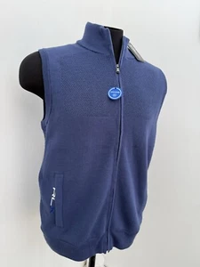 RLX Ralph Lauren Golf Wool Performance Full Zip Sweater Vest Navy Small⛳️ $228 - Picture 1 of 9
