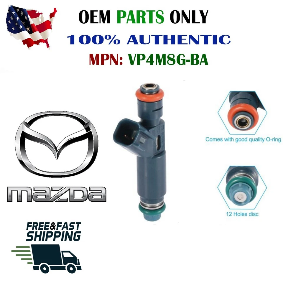 Nuevo inyector de combustible OEM Denso x1 para Mazda 3 2004-2009 2,0 L I4, 2,3 L I4 #VP4M8G-BA Foto 1 de 1