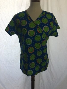Bonita Scrubs Womens Scrub Top Size Small Frog Patterns - Picture 1 of 7