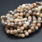 Moonstone Round Beads, Multi-Colour Black, 4 6 8 10mm, 14", for Jewellery Making