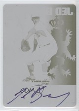 2011 Leaf Valiant Printing Plate Yellow 1/1 Jed Bradley #VA-JB3 Auto 0f8