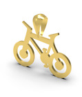 10K Bicycle Pendant Bike Necklace Chain Gold Sport Fitness Pendant Race charm