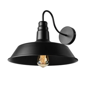 Warehouse Wall Sconce Down Lighting Gooseneck Barn Iron Wall Mount Light Fixture - Picture 1 of 6