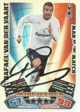 RAFAEL VAN DER VAART SIGNED MOM TOTTENHAM 2011/2012 MATCH ATTAX TRADING CARD+COA