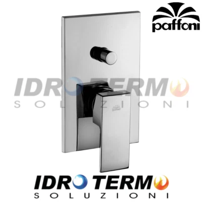 MISCELATORE INCASSO DOCCIA CON DEVIATORE PAFFONI LEVEL QUADRO CROMO LES015