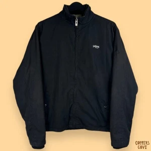BILLABONG Full Zip Bomber Jacket Black Mens Medium Surfwear Skate Y2K Retro - Picture 1 of 14