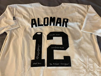 ROBERTO ALOMAR Signed BALTIMORE ORIOLES Jersey Auto 4 Inscriptions JSA COA HOF $ - Image 1 of 4