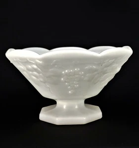 Anchor Hocking Vintage Milk Glass Non-Stippled 9" Footed Bowl  - Picture 1 of 10