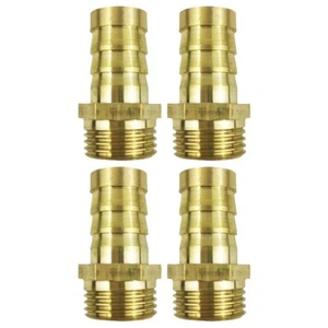 Premium Material 4PCS Brass Hose Fitting Adapter 34 NPT Male to 34 Barb - Picture 1 of 11