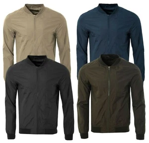 Herren Bomberjacke 100 % Polyester normale SCHMALE Passform Reißverschluss Langarm Top - Bild 1 von 10