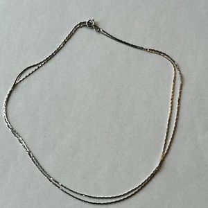 VINTAGE NAPIER NECKLACE DAINTY POLISHED SILVER TONE CHAIN 30” THIN MINIMALIST - Picture 1 of 8
