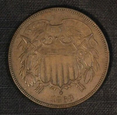 1868 2c Two Cent Piece - Free Shipping USA - Image 1 of 3