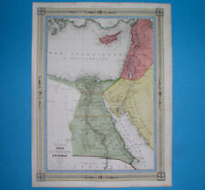 1848 ORIGINAL MAP ISRAEL PALESTINE LEBANON CYPRUS JORDAN EGYPT JERUSALEM HAIFA