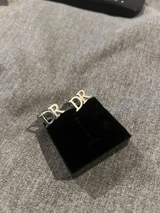 Letter Name Cufflinks Men's Cufflink 925 Sterling Silver ( DR ) - Picture 1 of 5