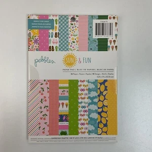 American Crafts Pebbles 6x8” Paper Pad 36 Sheets - Sun & Fun - Picture 1 of 2