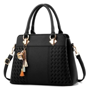 Luxury Embroidered Women's PU leather Crossbody Bag Large Lightweight Soft - Picture 1 of 19