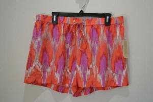 NWT WOMEN'S MICHAEL KORS HOT CORAL DRAWSTRING FASHION SHORTS SZ XL - Picture 1 of 4