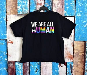 Unisex Spencer's Pride We Are All Human T-Shirt NO SIZE Black PRE-OWNED - Picture 1 of 12