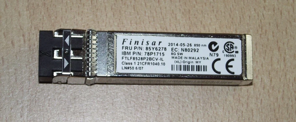 SFP-Tranceiver Finisar FTLF8528P2BCV-IL 8GBit 850nm - Bild 1 von 1
