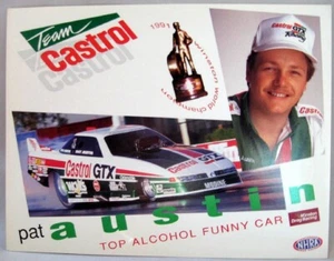 Vintage 1992 Pat Austin/Castrol Racing 8.5" x 11" Handout Postcard - Picture 1 of 2