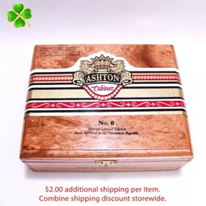 Ashton Cabinet No. 6 Empty Wood Cigar Box 7.75" x 6.5" x 3" - Picture 1 of 10