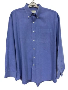 Cutter & Buck Dress Shirt Men SZ XL/TG Blue Tiny Check Texture Logo Button Down - Picture 1 of 6
