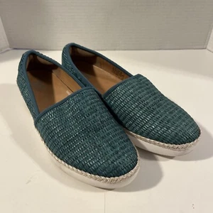 FitFlop - Casa Espadrille Loafers - Slip On Woven Flat Womens Size 7.5 TEAL - Picture 1 of 22