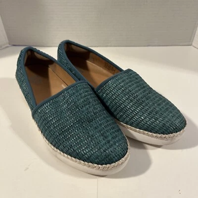 FitFlop - Mocasines alpargata Casa - Sin cordones tejidos planos para mujer talla 7,5 TEAL Foto 1 de 4