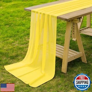 MDS Pack of 5 | Yellow | 14ft Chiffon Table Runner 29x170 Inches Long Romanti - Picture 1 of 5