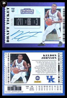 2019-20 PANINI CONTENDERS DRAFT PICKS 63 KELDON JOHNSON DRAFT TICKET AUTO 11/25 - Image 1 of 3