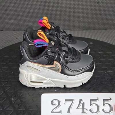 Nike Air Max 90 LTR SE Shoes Toddler Sz 2 Black White Lace Up Trainers Sneakers - Image 1 of 4