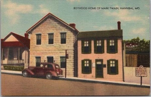 Postal de HANNIBAL, Missouri "Boyhood Home of Mark Twain" Street View / LINO - Imagen 1 de 2