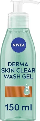 NIVEA Derma Skin Clear Wash Gel (150ml), Deep Cleansing Salicylic Acid Face Wash - Image 1 of 4