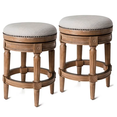 Maven Lane Pullman Bar Stool, Weathered Oak, Counter Height (Open Box) (2 Pack) - Image 1 of 4