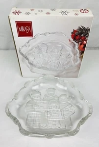 Caramelo de Navidad de colección plato dulce villancicos esmerilados Mikasa hecho en Japón con caja  - Imagen 1 de 8