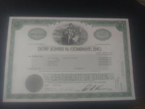 Certificado Dow Jones & Company Inc. Stock One Share de 2001 - Imagen 1 de 7