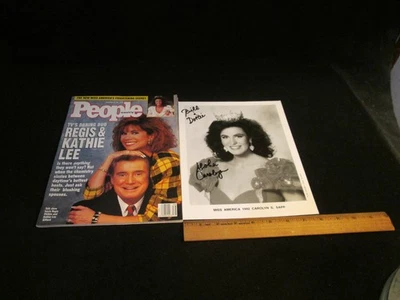 Sept 1991 People Magazine 1992 Miss America Carolyn Sapp story & Autographed Pic - Image 1 of 4