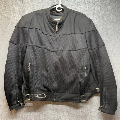 Power Trip Motorcycle Jacket Men's XL Black Padded Removable Liner & Armor - Image 1 of 4