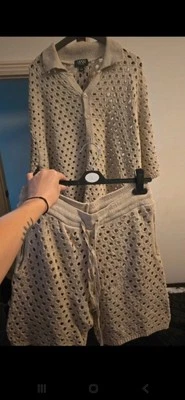 Oversized Open Stitch Short Set - Image 1 of 2