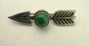 Navajo Hand Stamped Arrow Brooch Sterling Silver C-Clasp - Picture 1 of 4
