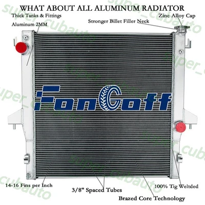 Aluminum Radiator For 2003-2008 2009 Dodge Ram 2500 3500 6.7L Diesel Cummins MT Foto 1 de 4