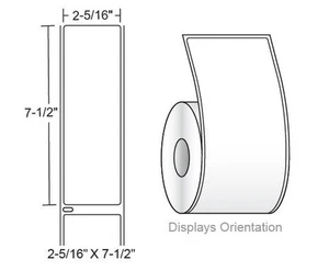 2-5/16 Zoll x 7-1/2 Zoll Direkte Thermische Etiketten - Passend für DYMO 400/450 Drucker - 150 Etiketten - Bild 1 von 1