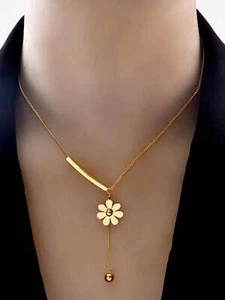 1pc Stainless Steel Sunflower Necklace Dainty Necklace Novelty Necklace Creative - Picture 1 of 3