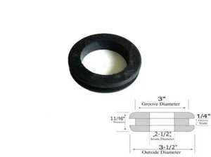 (1) Bujes de cableado de ojal de goma, identificación de 2-1/2", ranura de 1/4", se adapta a orificios de 3" - Imagen 1 de 1