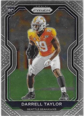 2x Darrell Taylor RC 2020 Panini Prizm Rookie #389 Seattle Seahawks Mint - Image 1 of 2