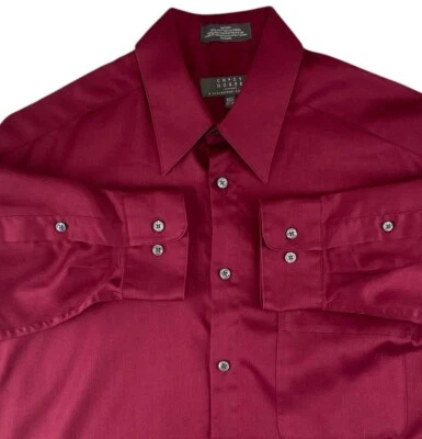 Liz Claiborne Crazy Horse Shirt Mens 15.5 Red Burgundy Casual Dress Corpcore - Image 1 of 4