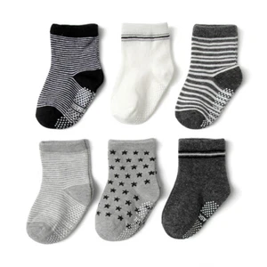 Niños 12 pares ricos calcetines antideslizantes calcetines a rayas algodón recién nacido bebé niño pequeño - Imagen 1 de 16