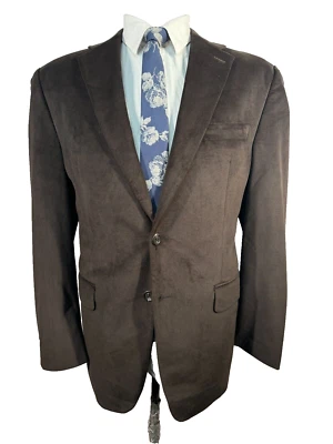 CHAPS Mens Brown HERRINGBONE VELVET REG FIT Sport Coat Blazer Jacket 40R - Image 1 of 4