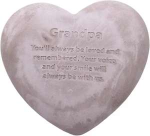 Grandpa Heart Shaped Memorial Stone, Sympathy Gift, Remembrance Garden Accent - Picture 1 of 4