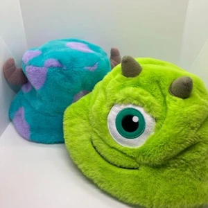 Disney Tokyo Japan Monsters, Inc. Mike & Sulley Fluffy Bucket Hat Cap Set of 2 - Picture 1 of 18